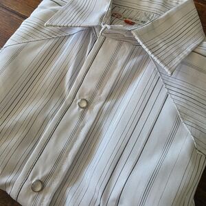 Roper White and Gray Striped Casual Button Down Shirt